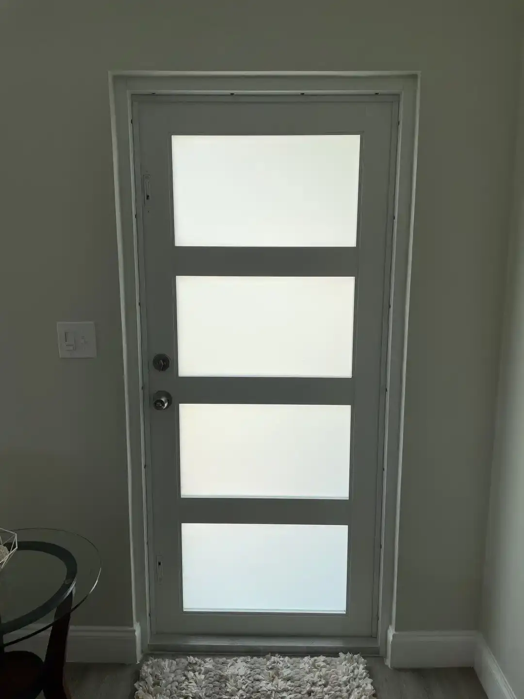 Impact-rated front entry door installed on a South Florida home